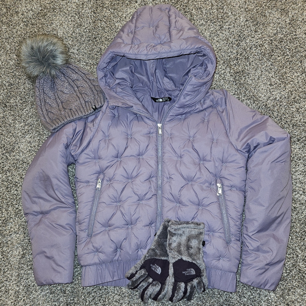 Northface Jacket, girls XL (plus hat and gloves)